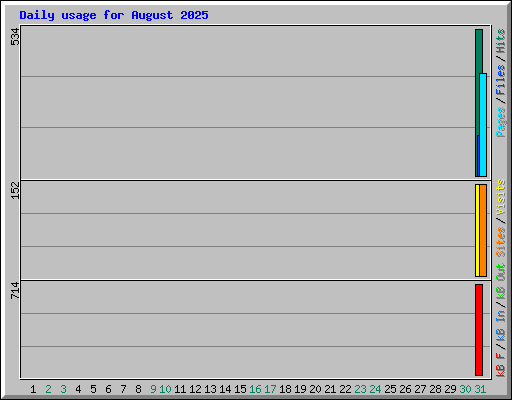 Daily usage for August 2025